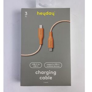 heyday 3ft USB C to USB C Charging Cable Peach Fast Charge